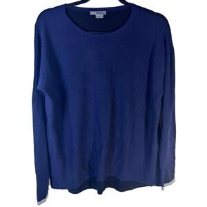 Vince men’s Xs women’s s/m Navy Blue Knit crewneck Colorblock Wool Cashmere